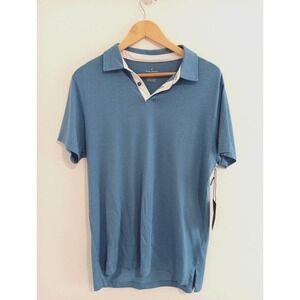 Daniel Hechter Mens Polo Blue Collared Medium  NWT Golf Travel Lightweight Beach